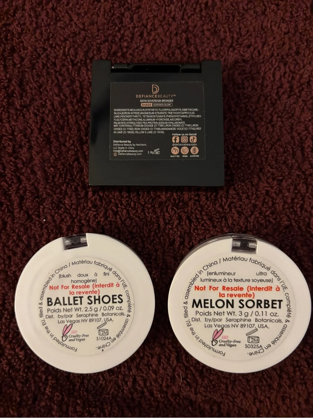 Color Cosmetics set - blush bronzer highlight